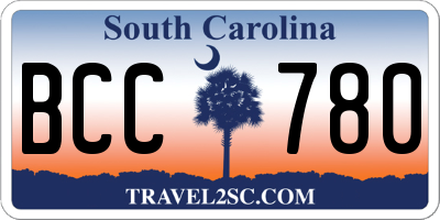 SC license plate BCC780