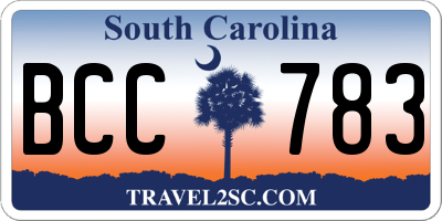 SC license plate BCC783
