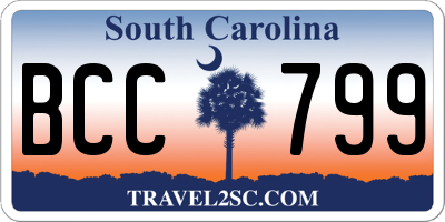 SC license plate BCC799