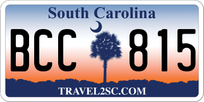 SC license plate BCC815