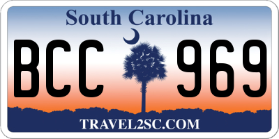 SC license plate BCC969