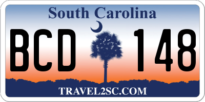 SC license plate BCD148