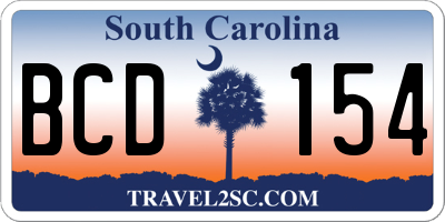 SC license plate BCD154