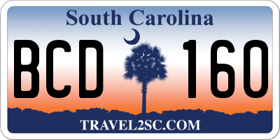 SC license plate BCD160