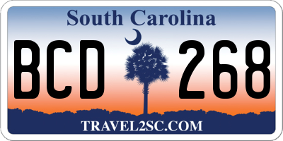 SC license plate BCD268