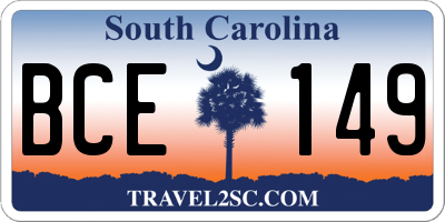 SC license plate BCE149