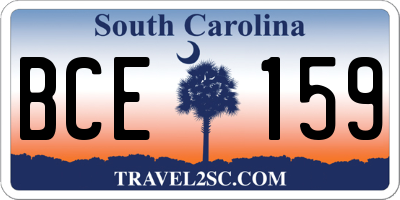 SC license plate BCE159