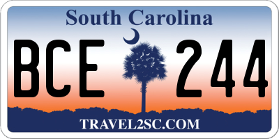 SC license plate BCE244