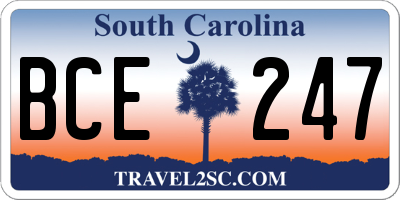 SC license plate BCE247
