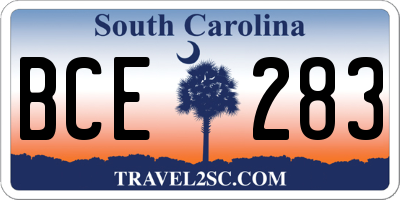 SC license plate BCE283