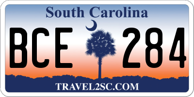 SC license plate BCE284
