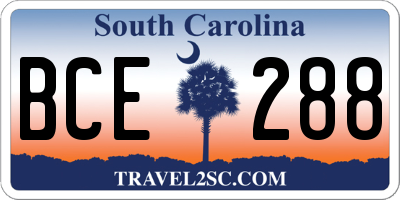 SC license plate BCE288