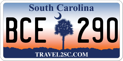 SC license plate BCE290