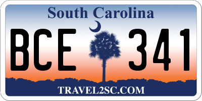 SC license plate BCE341