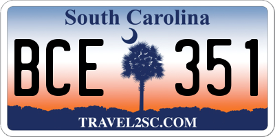 SC license plate BCE351