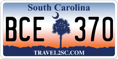 SC license plate BCE370