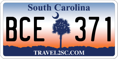 SC license plate BCE371