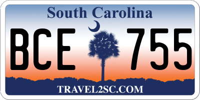 SC license plate BCE755