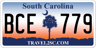 SC license plate BCE779