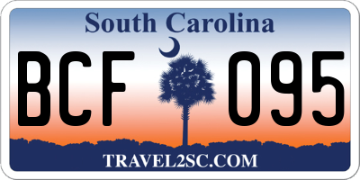 SC license plate BCF095