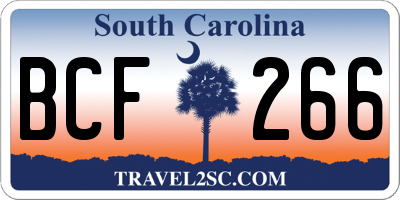 SC license plate BCF266
