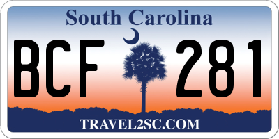 SC license plate BCF281