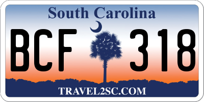 SC license plate BCF318