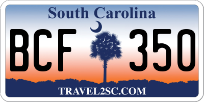 SC license plate BCF350