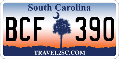 SC license plate BCF390