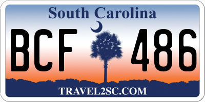 SC license plate BCF486
