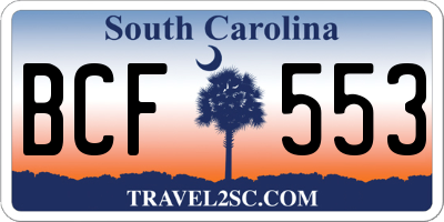 SC license plate BCF553