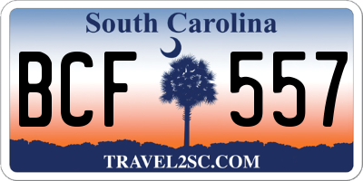 SC license plate BCF557
