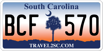 SC license plate BCF570