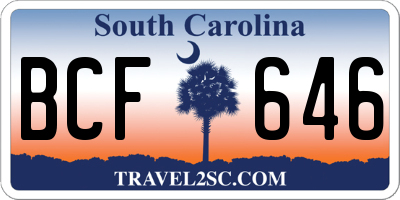 SC license plate BCF646