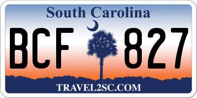 SC license plate BCF827
