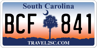 SC license plate BCF841