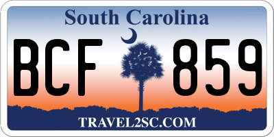 SC license plate BCF859