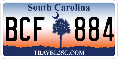 SC license plate BCF884