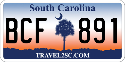 SC license plate BCF891