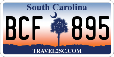 SC license plate BCF895