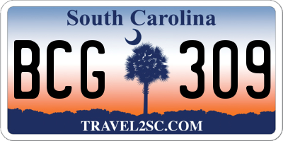 SC license plate BCG309