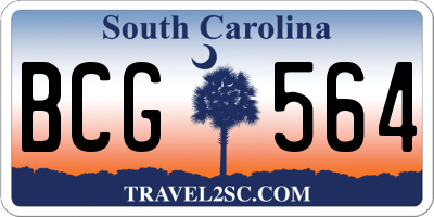 SC license plate BCG564