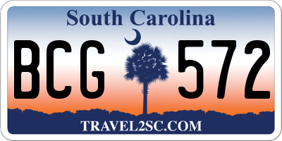 SC license plate BCG572