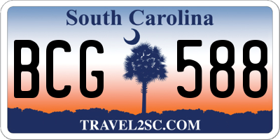 SC license plate BCG588