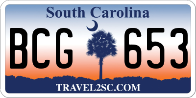 SC license plate BCG653