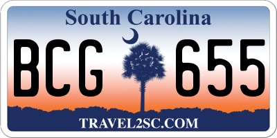 SC license plate BCG655