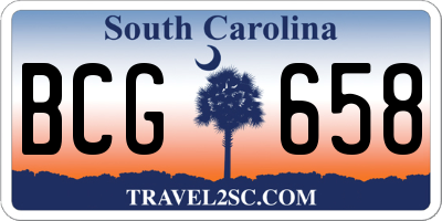 SC license plate BCG658
