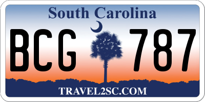SC license plate BCG787