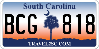 SC license plate BCG818