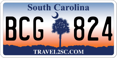 SC license plate BCG824